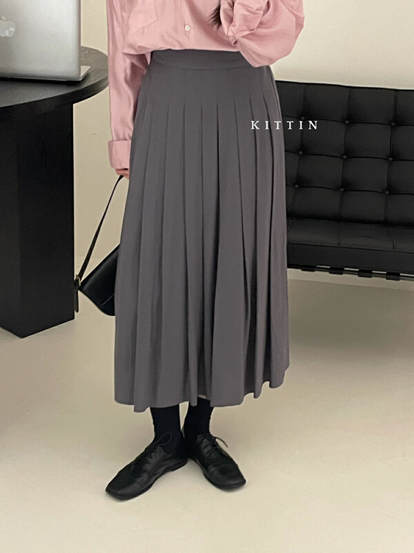 【KITTIN】Korean version of Tencel pleated skirt 680