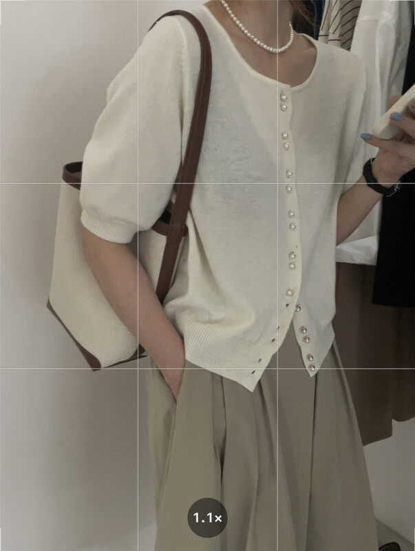 New in early autumn!【IN MODE】Japanese minimalist all-match short-sleeved knitted cardigan 808# CLS