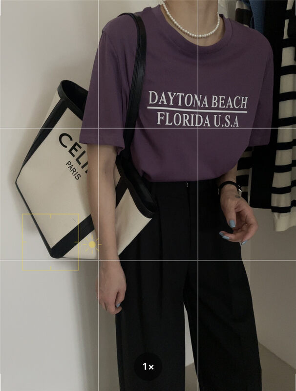 【IN MODE】Simple Letter Loose Short Sleeve T-Shirt 7707# CLS