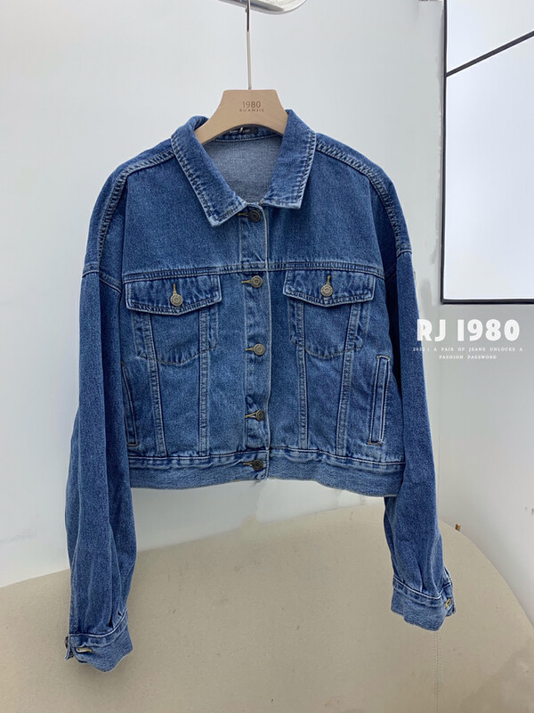 New in early spring! [1980] Korean casual all-match denim jacket 62581-2# HYY