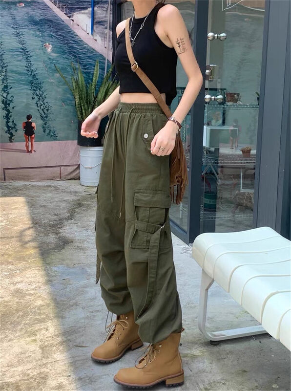 New in early autumn! [JULIA] Elastic waist out of the street super casual overalls 602# PCZ