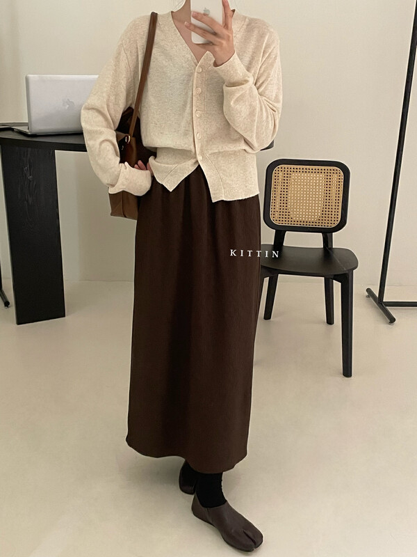 【KITTIN】Korean style crumpled skirt 6129