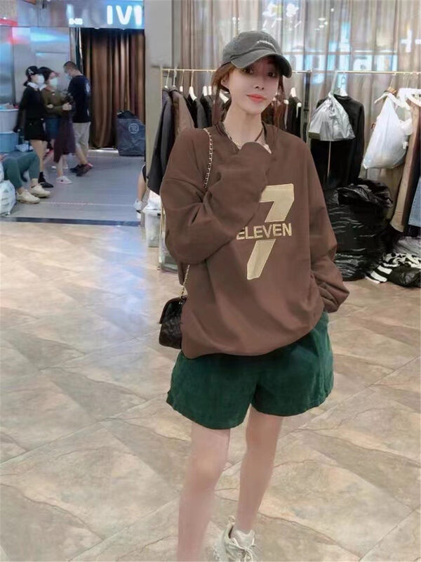 New in autumn! [Jinhan] Round neck letter printed sweater YS1-8231# GYJ
