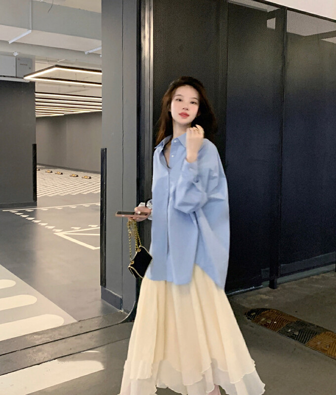 Autumn is new!【W DESIGN】All-match Piaoxian yarn slim skirt 9977# WPL