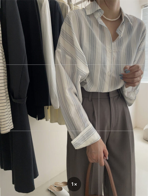 New in early autumn!【IN MODE】Korean striped all-match shirt 6902# CLS