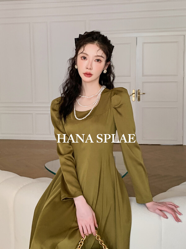 New in early autumn!  【HANNA Hanna】French elegant and elegant A-line swing dress H3297# JHY
