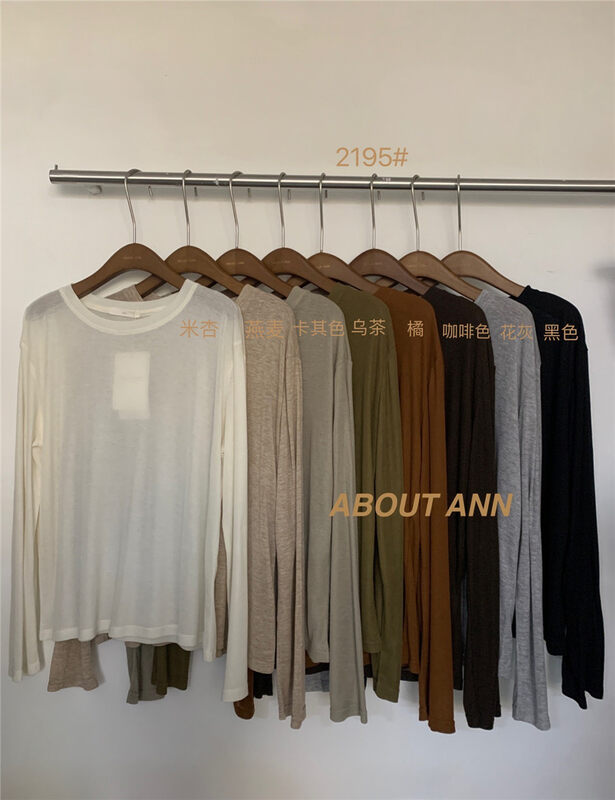 New in early autumn!【ABOUT ANN】Solid color round neck all-match bottoming shirt 2195# ZJY