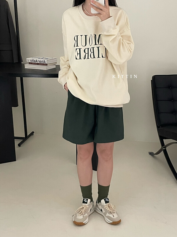 【KITTIN】Korean Loose Letter Print Sweatshirt 398