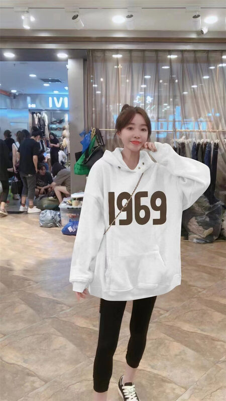 New in autumn! [Jinhan] Digital printing loose large hooded sweater YS1-8277# GYJ