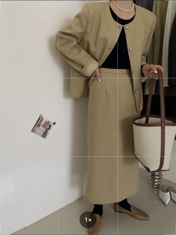 Autumn is new!【IN MODE】Slim mid-length all-match drape skirt 6906# CLS