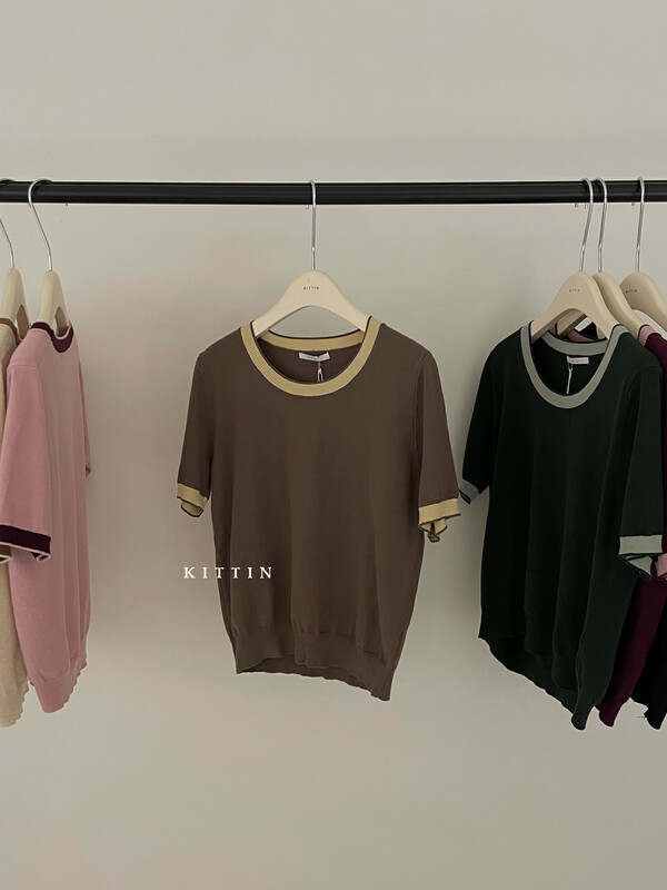 【KITTIN】Korean Style Round Neck Colorblock Collar Knit Sweater 1322# FHX