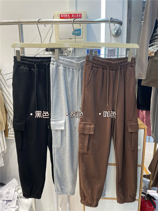 New in autumn! [JULIA] drawstring all-match solid color overalls casual pants 1223# PCZ