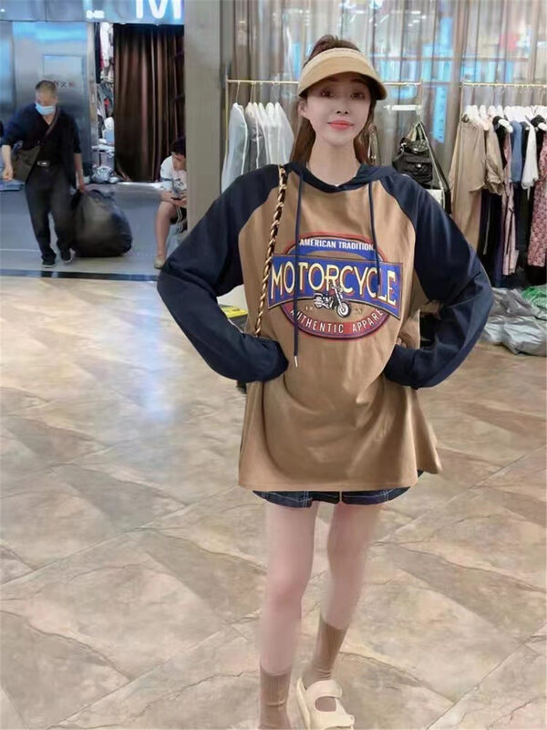 Autumn is new! [Jinhan] Korean version of the hooded loose sweater 8099# GYJ