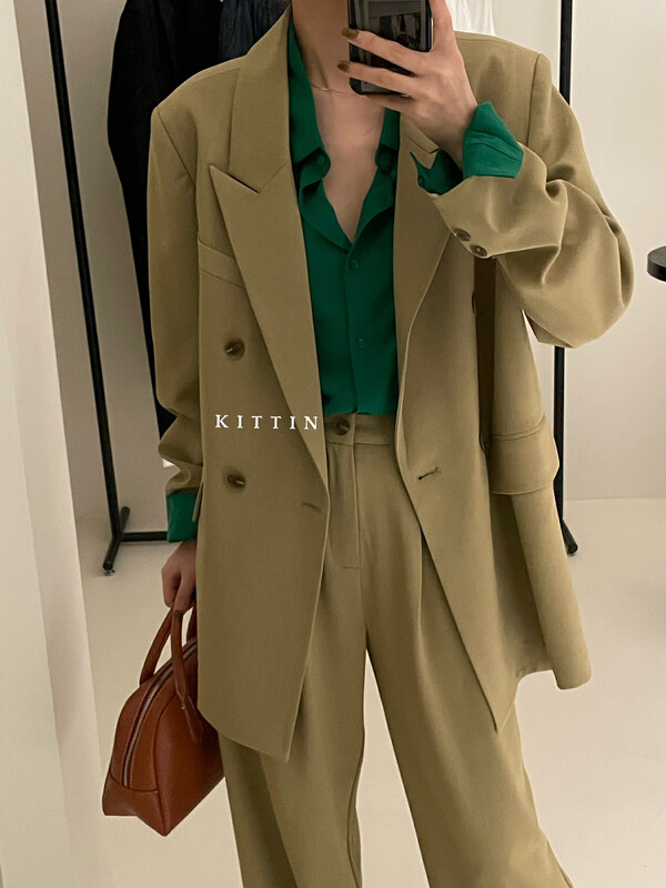 【KITTIN】Simple and stylish classic gun lapel suit 230FW# FHX