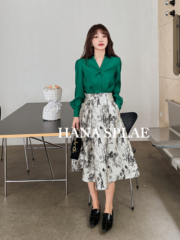 【HANNA Hanna】Skirt (with belt) H3359# JHY