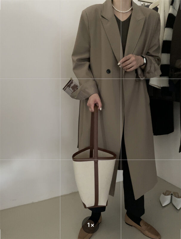 New in autumn! [IN MODE] Korean style double-breasted casual trench coat (with belt) 6983# CLS