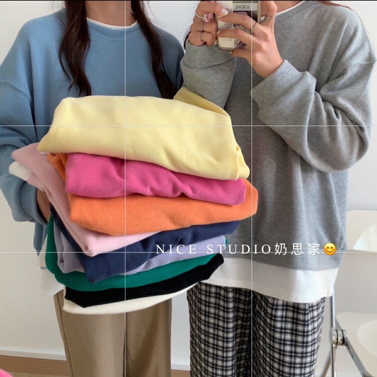 Original price 43.99! New in early autumn! [NICE STUDIO] Fake two loose all-match sweaters 8561# ZXL