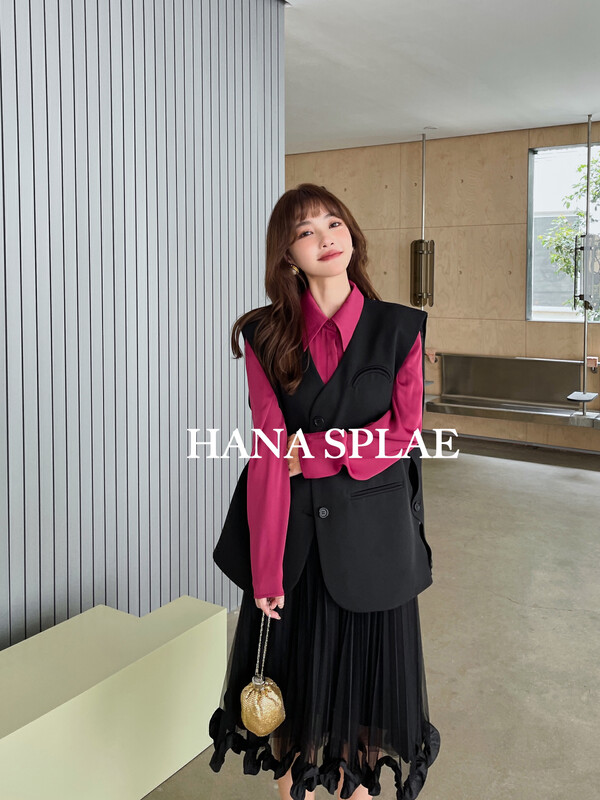 New in autumn! [HANNA Hanna] Temperament commuter simple vest H5538# JHY