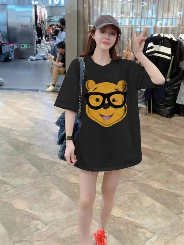 New in autumn! [Jinhan] cartoon striped print short-sleeved T-shirt YS1-8113# GYJ