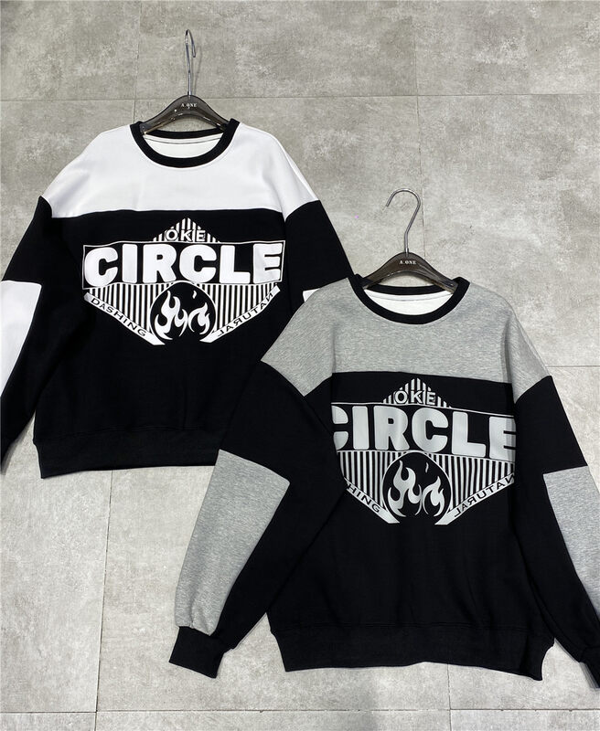 New in early autumn! [DIDI] Colorblock Loose Letter Print Sweater YS2-6019# OZQ