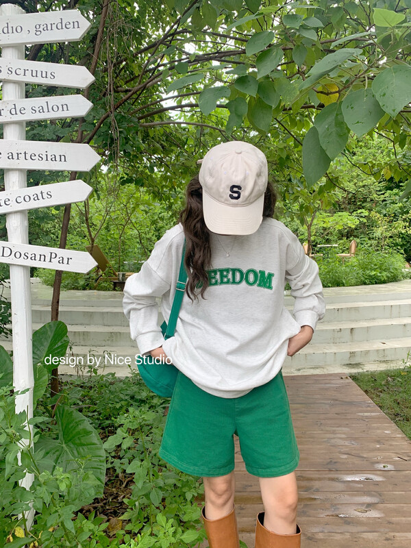 New in autumn! [NICE STUDIO] toothbrush embroidered letters all-match sweater 86103# ZXL