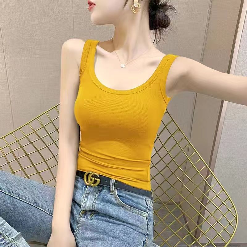Single/two-piece new camisole women's summer large size bottoming shirt slim fit outer wear inner sleeveless top