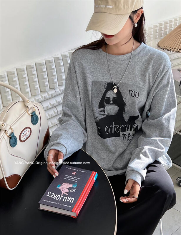 New in autumn! [YANG-YANG] Korean version of the American print trend sweater C5160# CLS