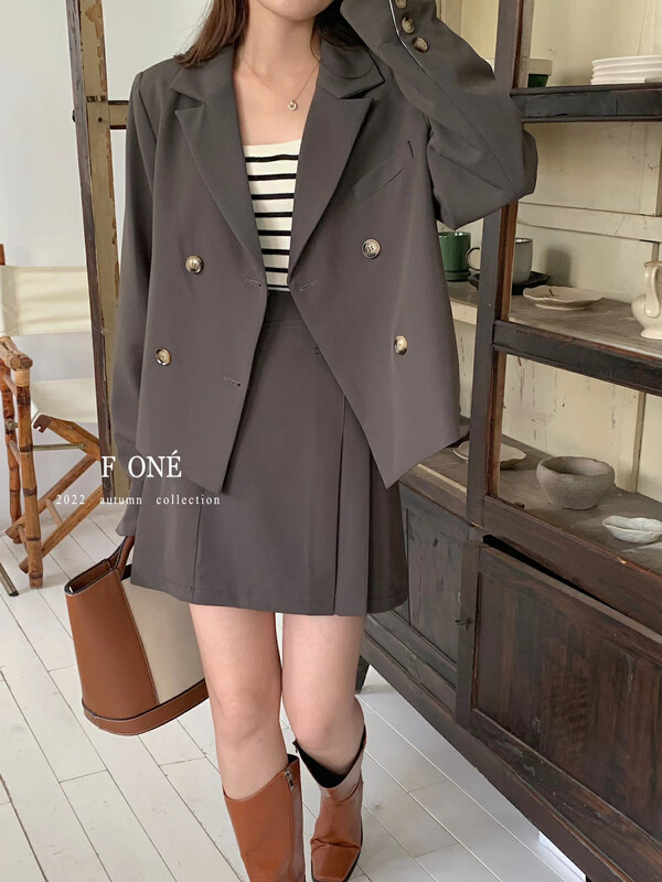 Autumn is new! [F ONE] Korean style ins style color matching short suit 26022# WPL