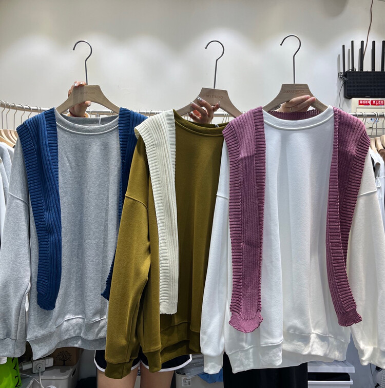 Autumn is new! [Xiaofanjia] Korean version of solid color all-match sweater (with shawl) YS2-519# LSW