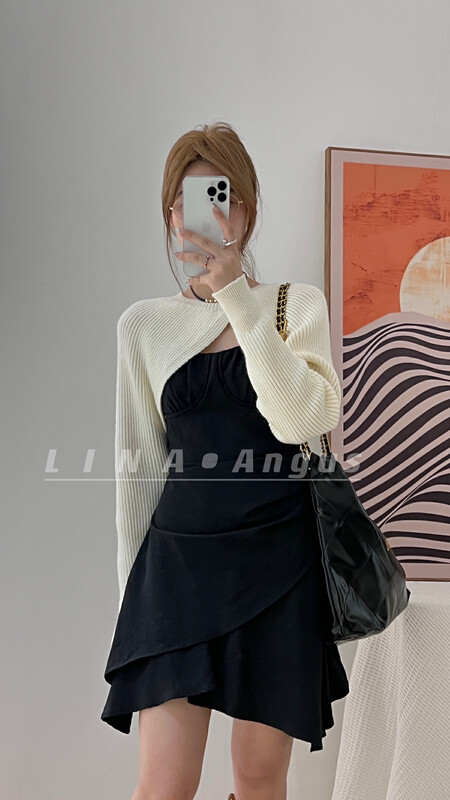 New in autumn!【LINA】Sleeveless slim pleated dress 7092# HJY