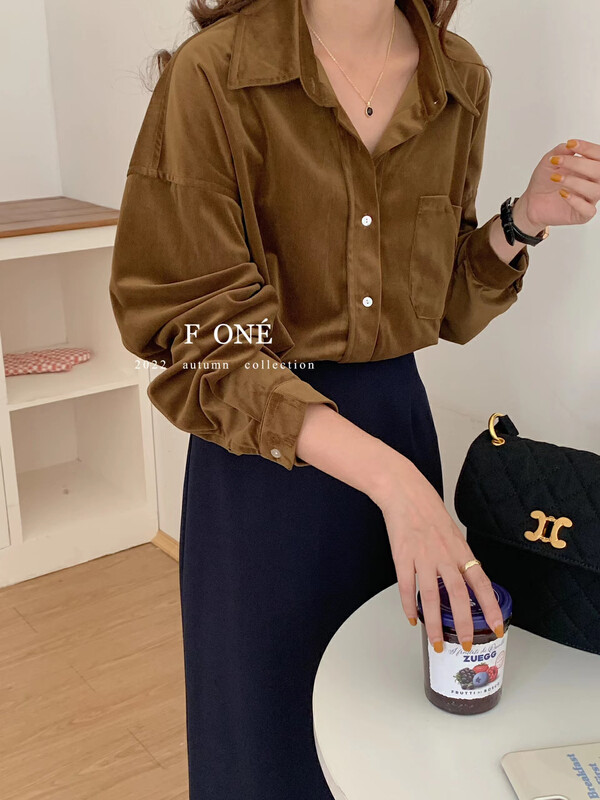 New in autumn!  【F ONE】Casual Versatile Corduroy Shirt 26179# WPL