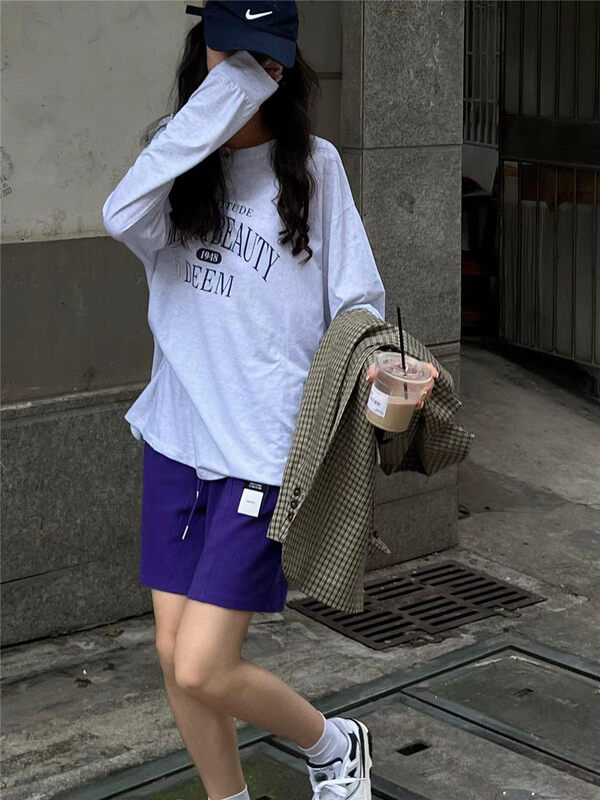 New in early autumn! [Rina] letter printing comfortable all-match long-sleeved T-shirt (T-shirt only) 122D008# ZXX