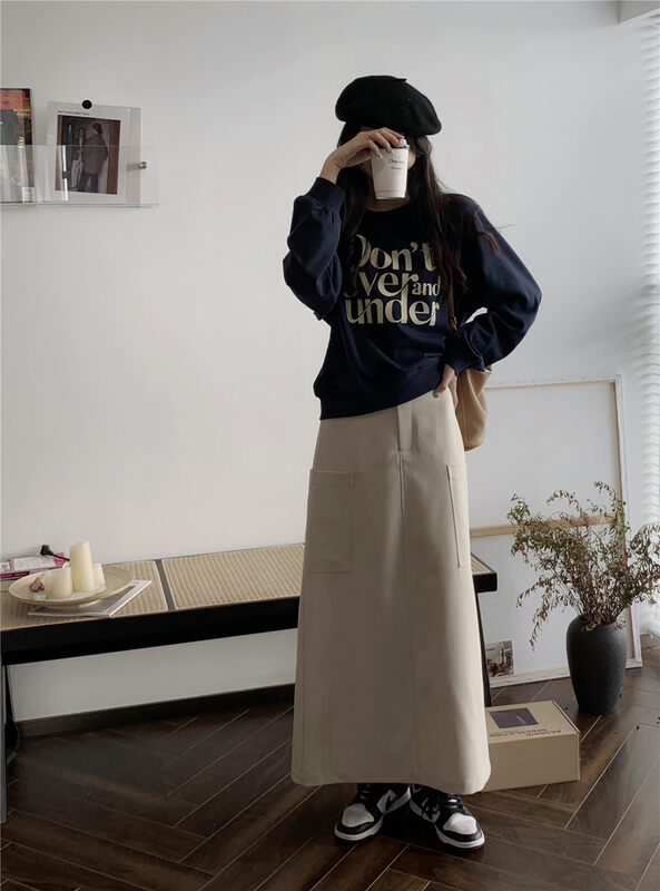 Autumn is new! [Rina] Large swing double pocket tooling skirt 223R078# ZXX