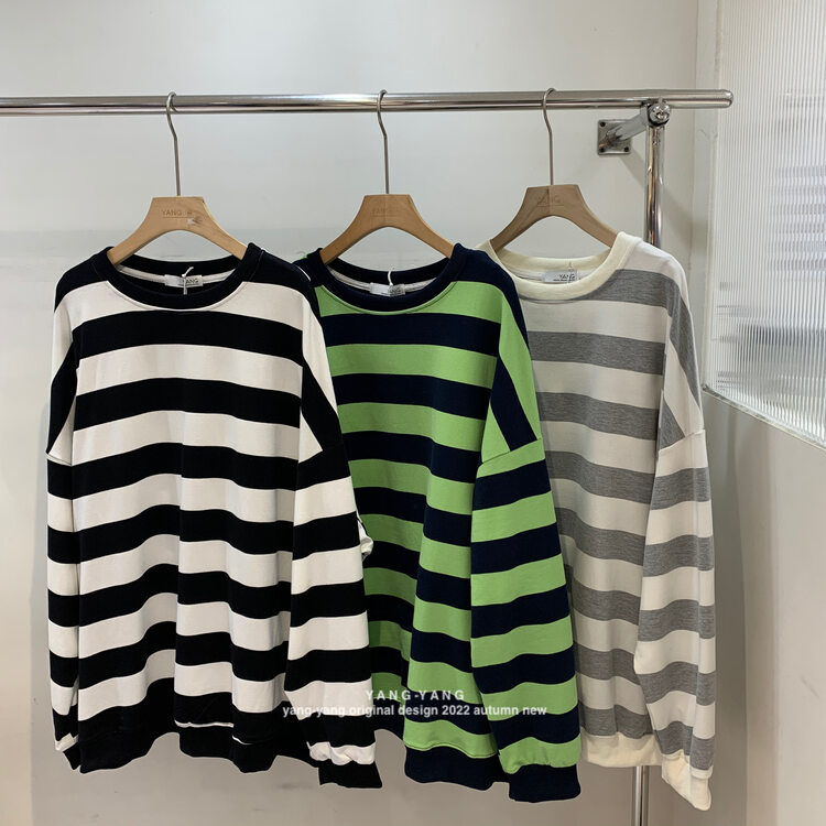 New in early autumn! [YANG-YANG] round neck all-match casual striped long-sleeved sweater C5061# CLS