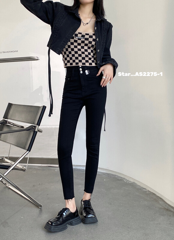 [STAR] New high-waisted three-button skinny jeans AS2275-1 in autumn
