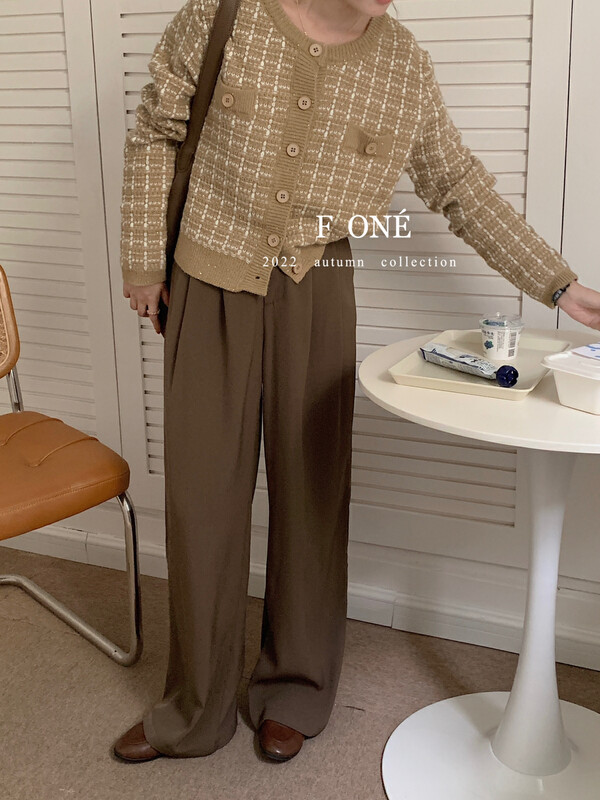 New in autumn!【F ONE】Retro Lazy Small Fragrance Knit Cardigan 1099# WPL