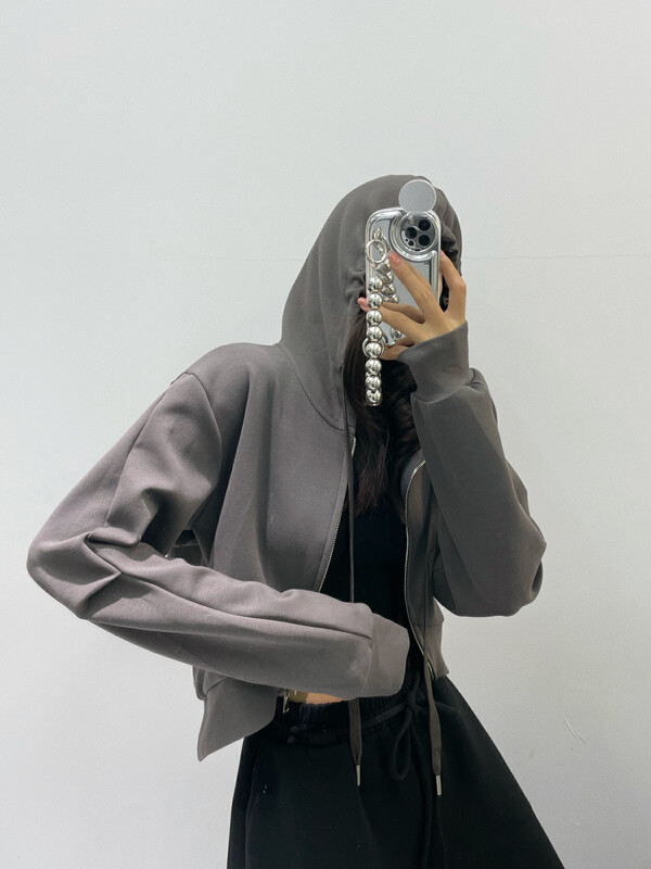 New in autumn! [Xixi] zipper hooded all-match short jacket 5078# OZQ