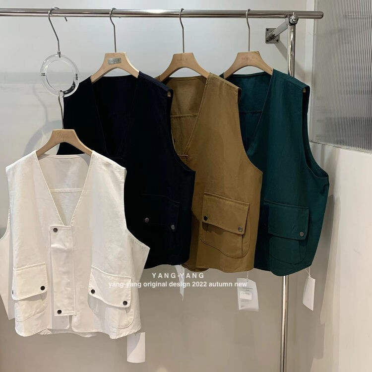 New in early autumn!【YANG-YANG】Double pocket design Japanese all-match vest C5080# CLS