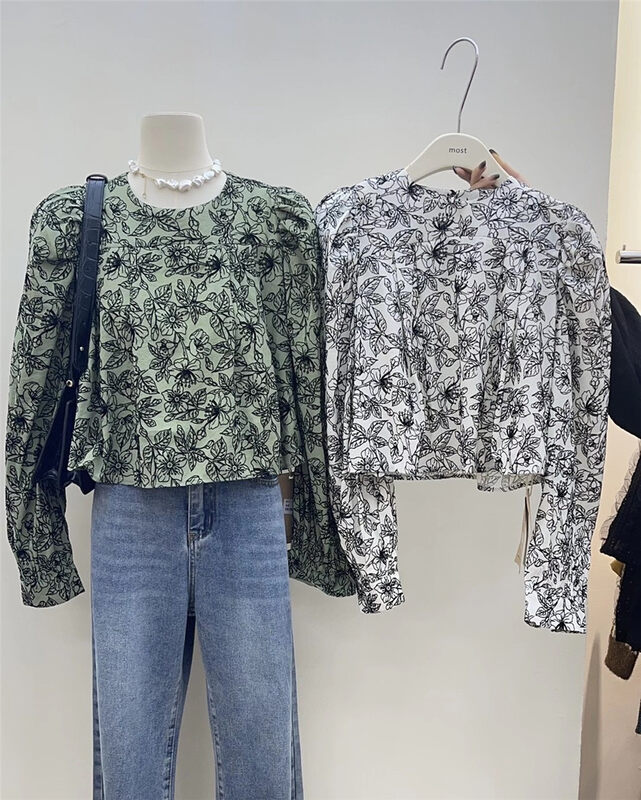 Autumn is new! [MOST] retro pattern loose shirt (only sells small shirts) 97609# ZJY