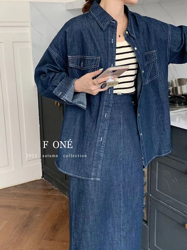 New in autumn!【F ONE】 Korean retro loose shirt 26107# WPL