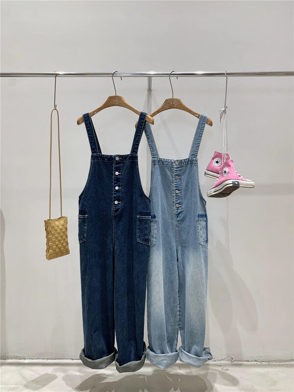 Autumn is new! [Rina] Korean loose age-reducing denim overalls 523W004# ZXX