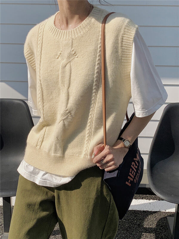 New in autumn! [Rina] Korean style all-match stitching design vest 323X151# ZXX