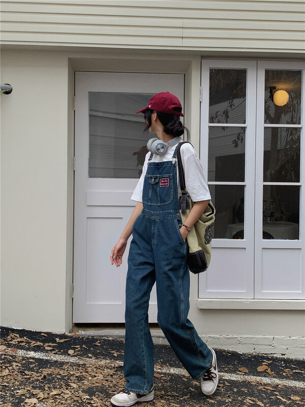 New in autumn! [Rina] Korean style all-match casual denim overalls 523W006# ZXX
