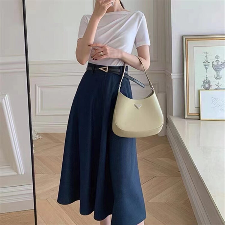 Autumn is new! [6688] High waist clean comfortable skirt (with belt) 3320# WPL