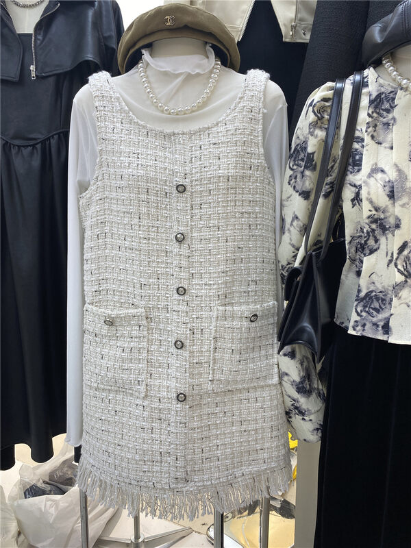 Autumn is new! [MOST] Little Women's Double Pocket Vest Dress (Selling Skirts Only) 97527# ZJY
