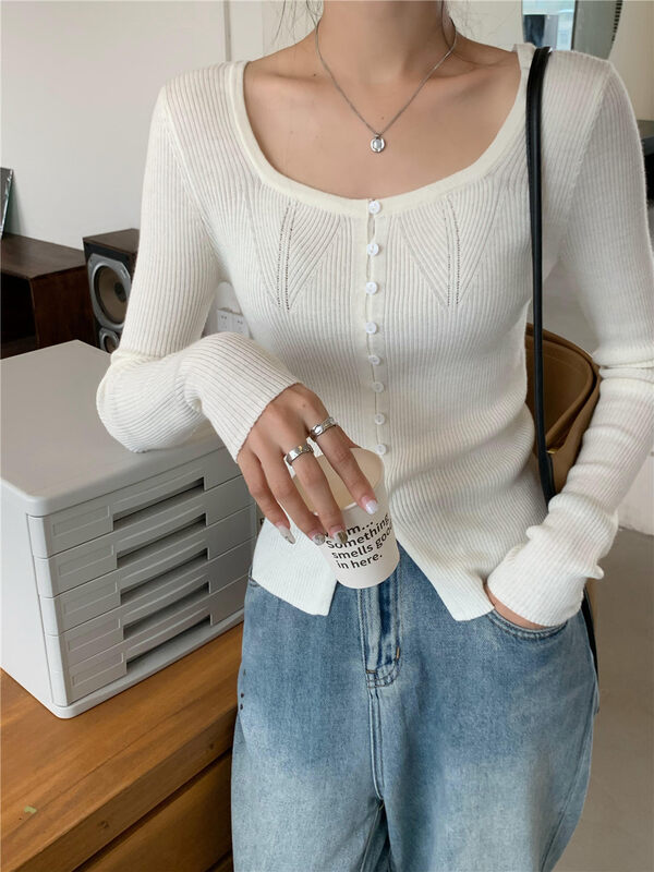 New in autumn! [Rina] Korean round neck simple knitted sweater (content 6% merino wool) 323X119# ZXX
