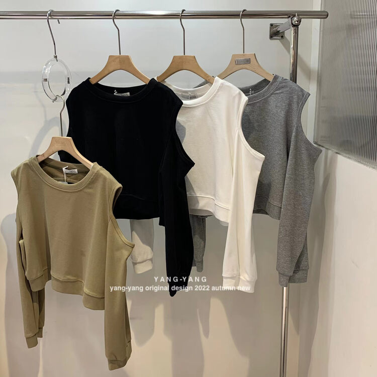 New in early autumn! [YANG-YANG] Off-the-shoulder design versatile long-sleeved T-shirt C5066# CLS