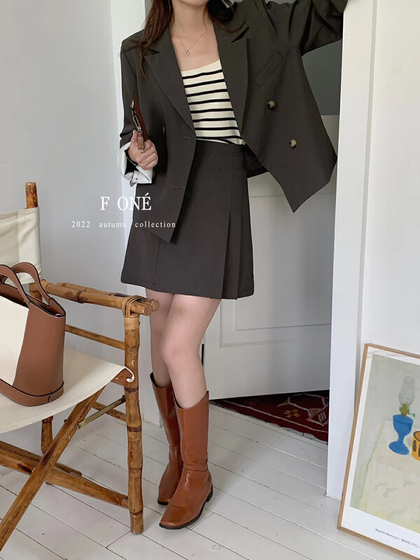 Autumn is new! [F ONE] Korean ins style all-match A-line skirt 26003# WPL