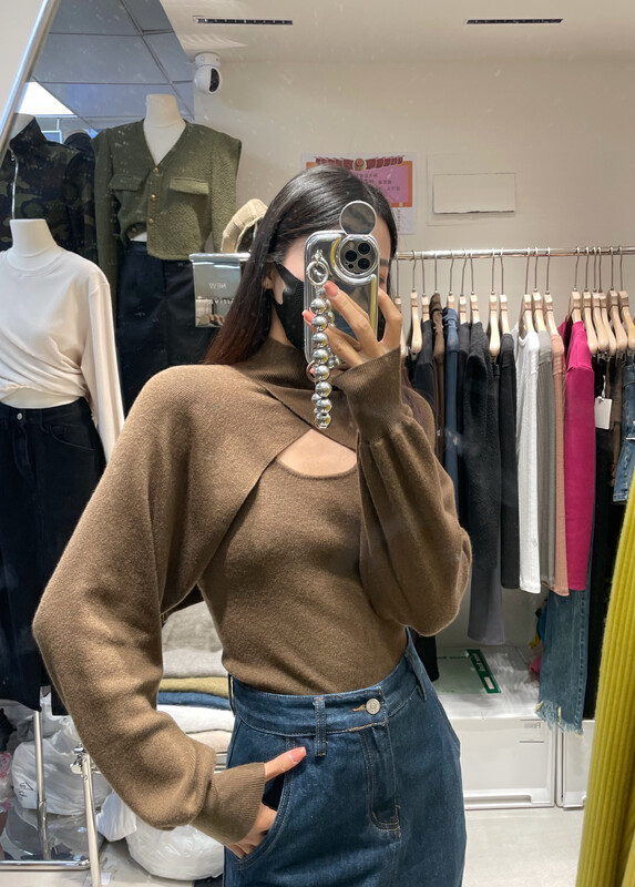 New in autumn! [Xixi] Korean version of simple temperament knitted sweater + inner vest suit 526# OZQ