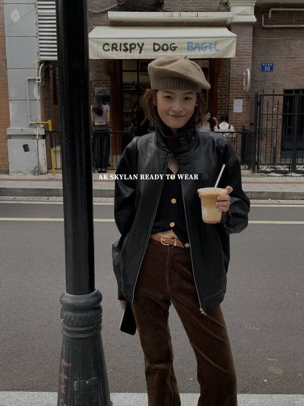 Autumn is new!【A.K SKYLAN】Korean fashion leather jacket 82729# ZXL
